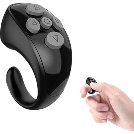 Drahtlose Bluetooth-Fernbedienung mit zwei Fingern, wiederaufladbarer Bluetooth-Scrollring für den Heimgebrauch (schwarz) (1/5)