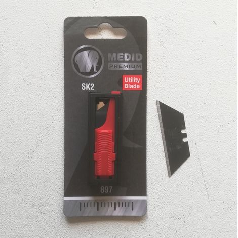 Medid lame di ricambio trapezoidali nere 18mm per cutter pieghevole - blister da 10 unità (1/2)
