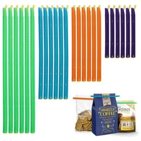 Clip Fermeture Sachet Alimentaire - Non spécifié - 24 Pièces - 4 Tailles - Matériau Sûr - Multi-usages (1/4)