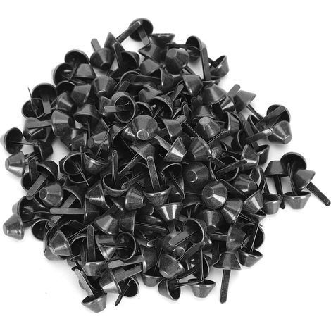 200 flache Nägel (12 mm) in Gunmetal-Schwarz für DIY-Projekte mit Ledergepäck und Handtaschen (1/5)