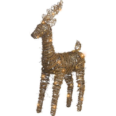 Weihnachtsdekoration LED GRINDAVIK Rentier 97 cm Naturfarben