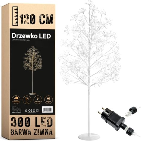 Árbol de Navidad de 120 cm con 300 LED, decoración ecológica, IP44, diodos de color frío. (1/5)