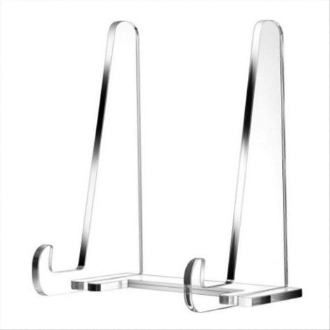 Présentoirs pour assiettes, supports carrés en acrylique transparent pour cadres photo de table, chevalets pour livres, lot de 1 (1/5)