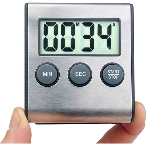 Minuteur numérique de cuisine, horloge de cuisson digitale portable, compte à rebours magnétique pour barbecue, spa et cuisine (1/5)