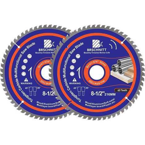 Kreissägeblatt 216mm 60Zähne für Holz, Alu, Kunststoff (2 Stück) (1/5)