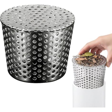 Crapaudine de Gouttière, Filtre Gouttiere, Anticorrosion Antirouille Acier Inoxydable Grille Gouttière Anti Feuilles, Pierres, Animaux, pour Cuisine Terrasse Jardin (Diamètre 90-110 mm) (1/5)