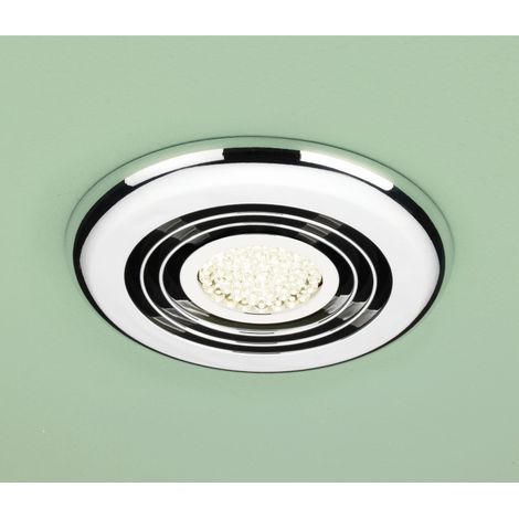 HiB Cyclone Chrome Wet Room Inline Extractor Fan with Warm White LED Light - 33700 (1/5)