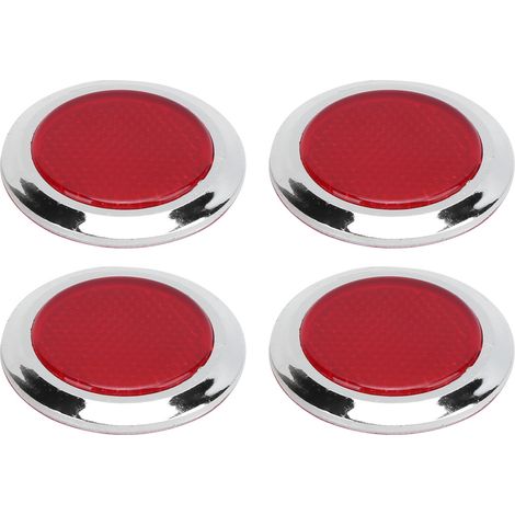 Lot de 4 réflecteurs rouges ronds ABS chromé pour protection auto moto (1/5)