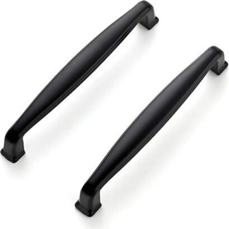 Poignées pour meubles de cuisine - conviennent aux armoires, meubles de salle de bain, etc. - Lot de 10, noir mat, longueur 10,5 cm (1/4)