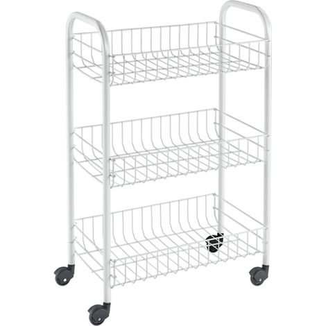 Resserre démontable 3 paniers - Chariot de Rangement - Étagère Mobile à Roulettes (1/5)