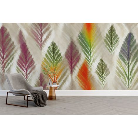 Papier peint nature - herbes de la pampa multicolores - 150 x 250 cm (1/2)