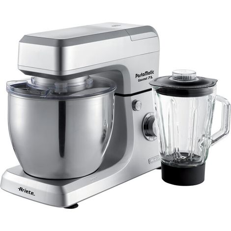 Ariete 1598 Gourmet Professional 7L Metal - Impastatrice Planetaria con Frullatore - Ciotola in Acciaio Inox - 7 L - Caraffa in vetro - 1200 Watt - 6 velocità (1/10)