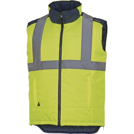 Gilet haute visibilité Jaune Delta Plus, taille L avec fermeture éclair Zip ( Prix pour 1 ) (1/4)