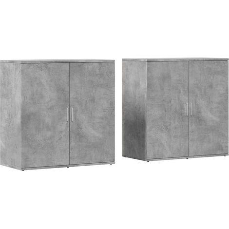 Maison Exclusive - Credenze 2 pz Grigio Cemento 79x38x80 cm in Legno Multistrato
