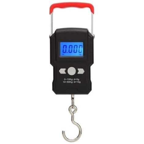 Balance de Pêche,50kg Balance pour Le Bagage Suspendu,Balance Pêche électronique avec écran LCD Rétroéclairé,Convient pour la Pêche en Plein Air (Noir) (1/4)