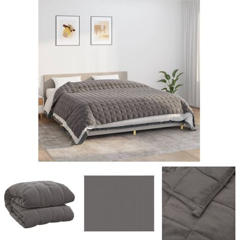 The Living Store Gewichtsdecke Grau 235x290 cm 15 kg Stoff - Decken (1/5)