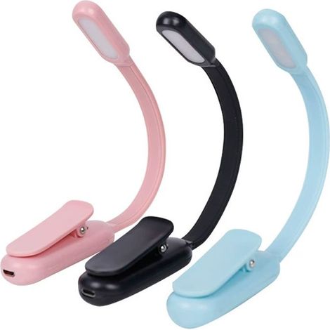 Set mit 3 Mini-LED-Leselampen, USB-wiederaufladbare, flexible Nachttischlampe, faltbare Augenschutzlampe (1/5)