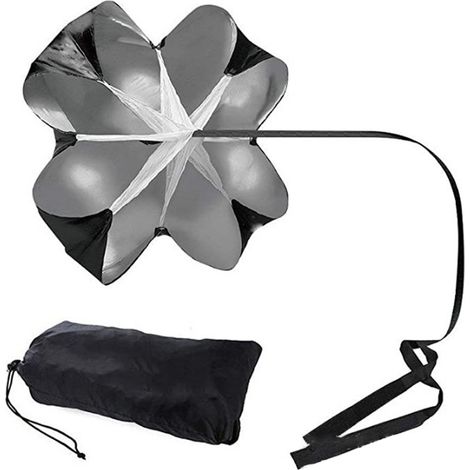 Parachute de Résistance Ajustable pour Entraînement Course Vitesse Noire (1/5)