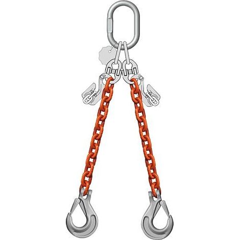 Chaîne de butée 2 brin, 2,0/1,4 t, 6 mm longueur 3 m