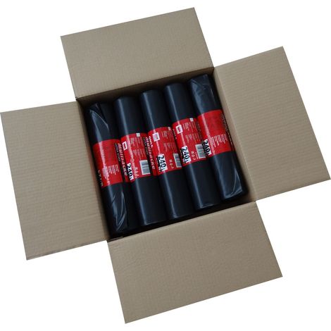 Hossi's Wholesale Müllsäcke, 10 Rollen à 10 extra große Müllbeutel XXXXL, schwarz, Abfallsack extra stark, 240l, 100x125cm (1/5)
