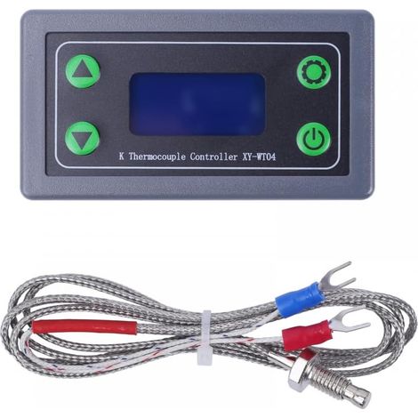 Thermostat Numérique Haute Température de Type K XY-WT04,-99-999 Degrés avec Capteur de Température a Thermocouple de Type K de 1 M,Affichage LCD,Contrôleur de Commutateur de Relais 10A (1/5)
