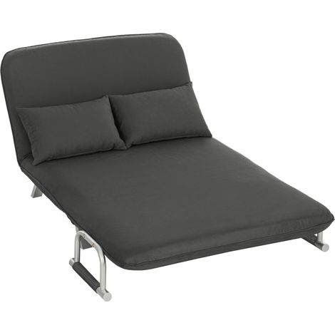 TwoSeater ClickClack Sofa Bed Charcoal Grey (1/5)