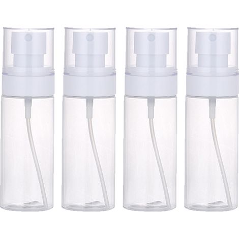 Flacon Pulvérisateur Voyage - 4 Pièces - 30 ml 60 ml 80 ml 100 ml - PETG Transparent - Étanche - Pour Parfum Huile Essentielle Désinfectant (1/5)