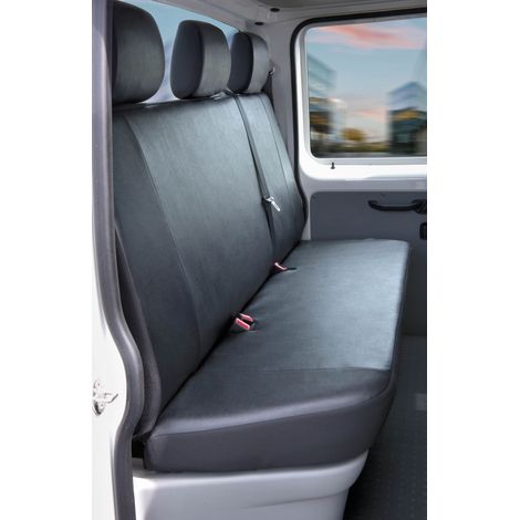 Housse de siège Transporter en simili cuir pour VW T5, banquette 3 places pour véhicule à plateau (1/4)