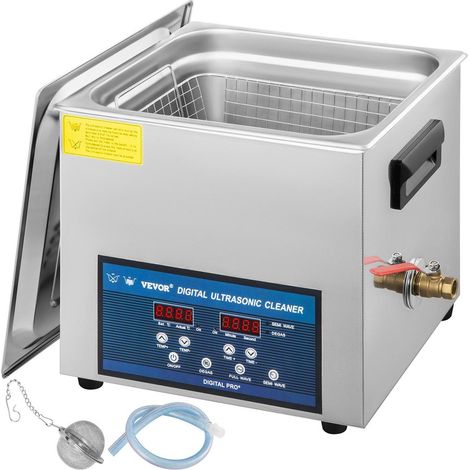 Nettoyeur à Ultrasons VEVOR 10 L Double Fréquence 28/40 kHz avec Chauffage et Minuterie Cuve Acier Inoxydable 240 W (1/5)