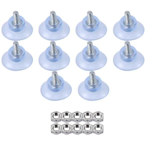 Lot de 10 ventouses en caoutchouc résistant pour panneaux de verre avec vis M6 (1/4)