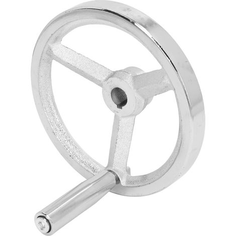 Volant de tour 16 x 160 mm en fonte chromée avec poignée amovible pour fraiseuse et rectifieuse (1/5)