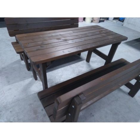SET TIROLO CM 150 X 70 TAVOLO E PANCHE DA GIARDINO (1/3)