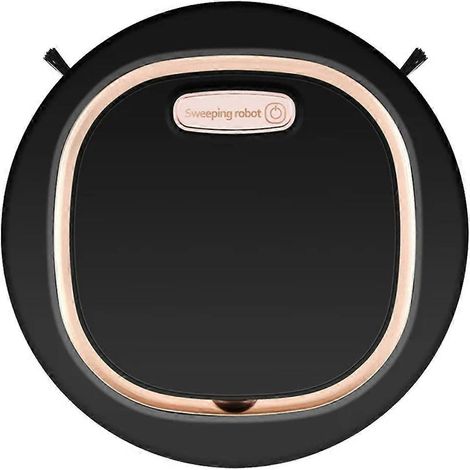 Aspirateur robot sans fil USB, balai et laveur de sols, robot de nettoyage domestique, aspirateur de poussière pour tapis et moquettes, noir (1/5)