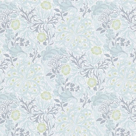 Flowers wallcovering wall Profhome 390594 non-woven wallpaper smooth with floral ornaments matt grey light green silver grey 5,33 m2 (1/5)