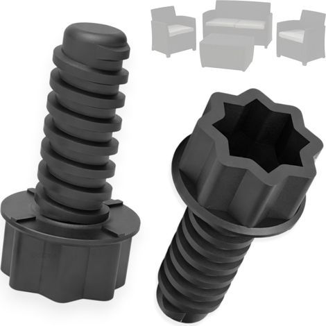 Vis de rechange pour chaise de jardin compatible avec meubles en rotin, 49 mm, filetage Ø 15 mm, longueur 35 mm, fabriqué en Italie (2) (1/4)