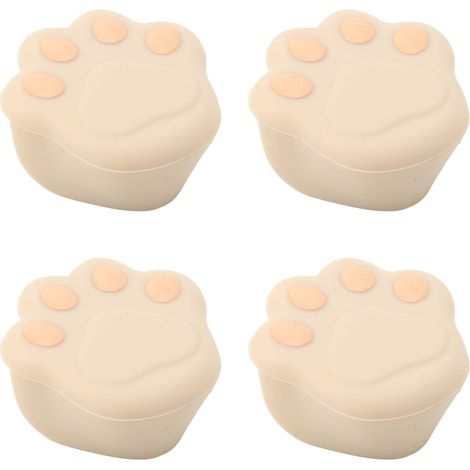 12 Protections d'angle adhésives forme patte de chat, lot de 12, silicone souple couleur abricot pour coins de meubles (1/5)
