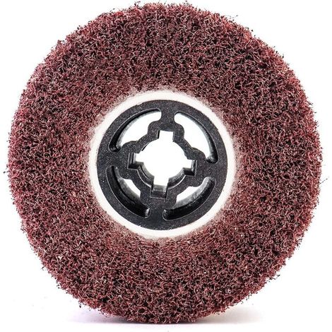 Brosse Abrasive Brosse en Fibre Synthétique pour Rénovateur Extérieur, Ø120x100x19mm, Grain 80
