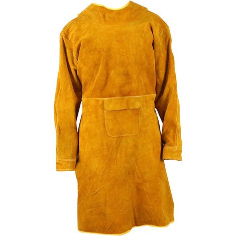 Tablier de soudage vêtements Anti-flamme veste de soudage fermeture à boucle sangle réglable manteau de soudure multifonctionnel vêtements à manches, 120 cm (1/5)