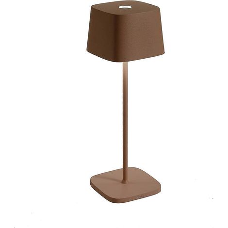 Lampe de table rechargeable LED marron