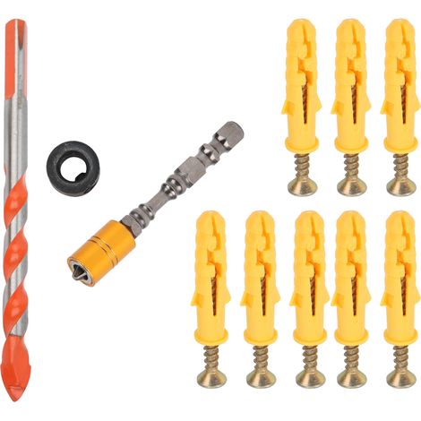Jeu de forets à béton 8mm pour perceuse visseuse, embout hexagonal, tige magnétique, outillage mural, kit perçage, accessoires de bricolage. (1/5)