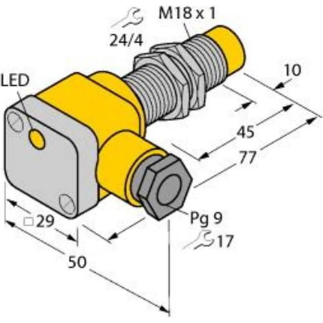 [NEUWERTIG] B-Ware Turck Induktiver Sensor Näherungsschalter Ni10 G18 Sk Ap6 X Pnp Klemme Metall