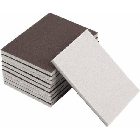 Lot de 10 Papier de verre, Auto-adhésif, Crochet et boucle, Grain 180, Pour ponçage bois et automobile (1/4)