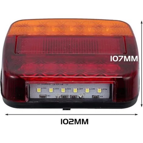 2 Pcs Feu ArrièRe De Remorque Led,Feu ArrièRe Remorque Kit Feux ArrièRe Remorque Led 12 V Feu Stop Pour Camion Adapté Aux Feux A159 (1/4)