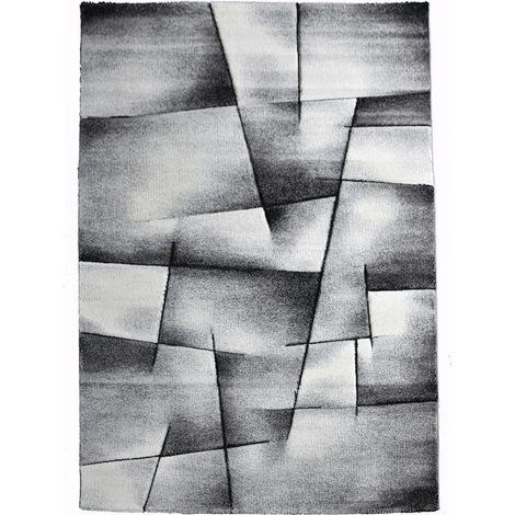 Tapis salon et chambre 160x230 anthracite rectangle tissé motif géométrique ULTIMA (1/5)