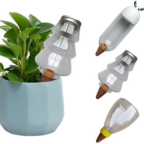 (S3) Kit d'arrosage automatique de jardin 500 ml, système d'irrigation goutte à goutte pour plantes en pot et fleurs, avec piquet. (1/4)