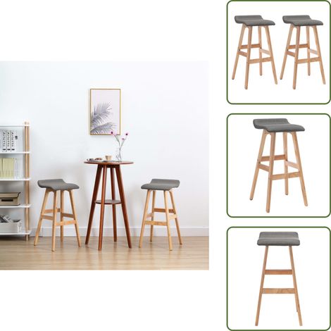 Barhocker 2 Stk. Dunkelgrau Stoff - Barhocker - Küchenhocker - Sitzgelegenheiten - Wohnzimmer Dekoration - Grau Stuhl (1/5)