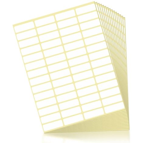 Pack de 840 Auto-Adhésif des Étiquettes Blanches pour l'Étiquetage Universel 38 x 13 mm, Adresse Autocollants Rectangulaires pour les Dossiers de Fichiers, Boîtes de Verre, École, Bureau, Cuisine, Con (1/5)