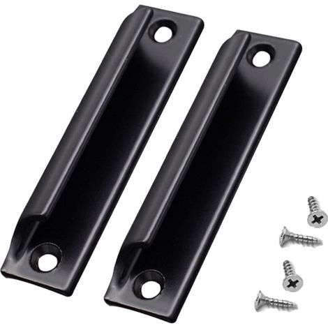 Set di 2 maniglie in lega di alluminio, maniglia per porta scorrevole, maniglia per porta del balcone, maniglia per cassetto di armadio per finestre, ferramenta per mobili con viti (nero)