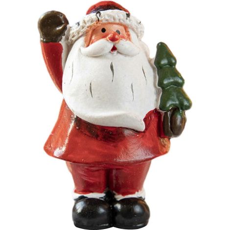 Décoration de Noël : Statuette en résine représentant le Père Noël, pièce maîtresse de collection pour bureau, maison, fêtes de fin d'année.-With Xmas Tree (1/5)