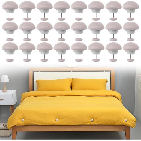 24 Pcs Attache Couette Antidérapantes, rose Clip Couette, Pince Couette Ronde en Forme de Champignon, Convient pour Fixer la Housse de Couette du Matelas